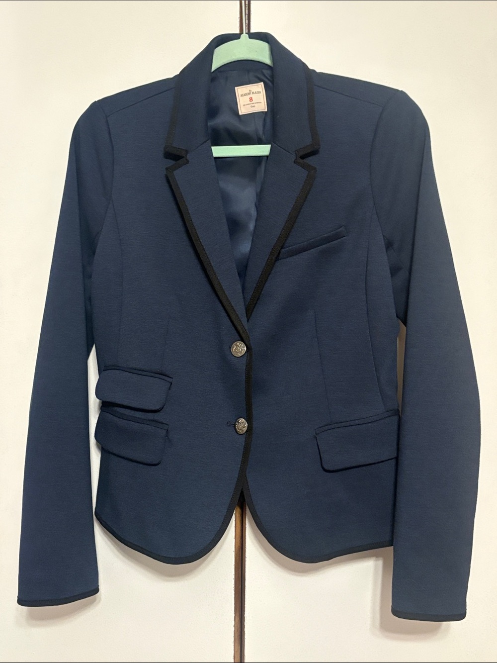 GAP Navy Academy Blazer with Black Trim - Women's Fitted Jacket